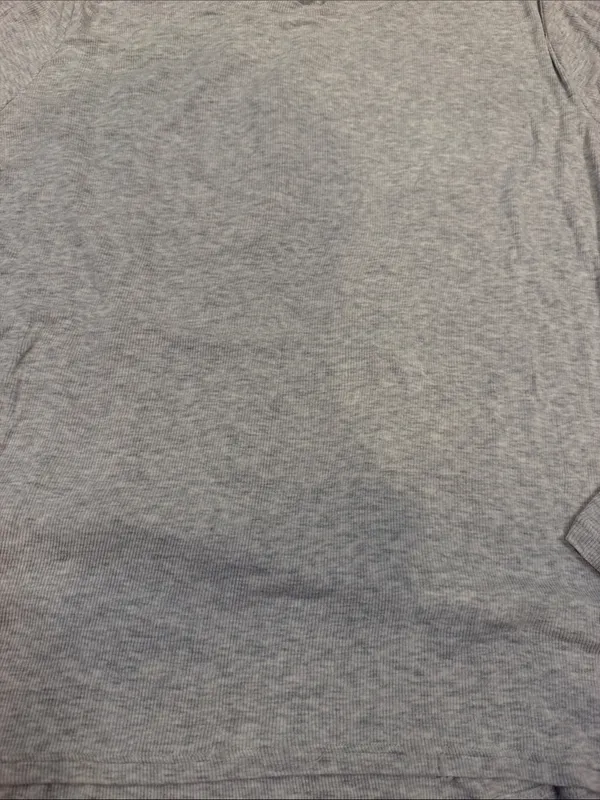 Athleta Light Heather Gray Long Sleeve Ribbed Top Size Large - C30-133 - Image 3