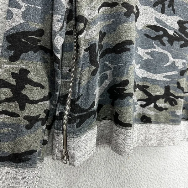 Sundry‎ Sweatshirt 0 Grey Camo Knit Zip Side Streetwear Casual Chic Lounge Top - Image 3