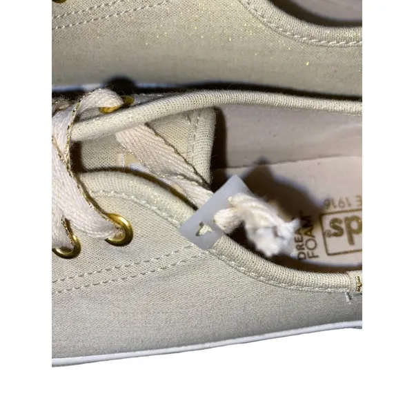 Keds Sneakers Womens 9 Used Cream Gold Shimmer Excellent Used Condition - Image 8