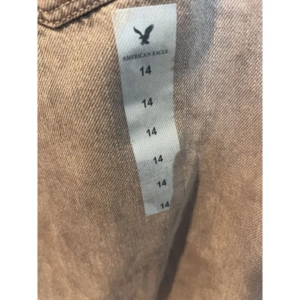 American Eagle Wide Leg Jeans Women's 14 Brown Cropped Button Fly Front Pockets - Image 8