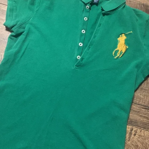 Ralph Lauren Big pony polo green yellow preppy spring y2k classic top casual sporty designer - Image 2