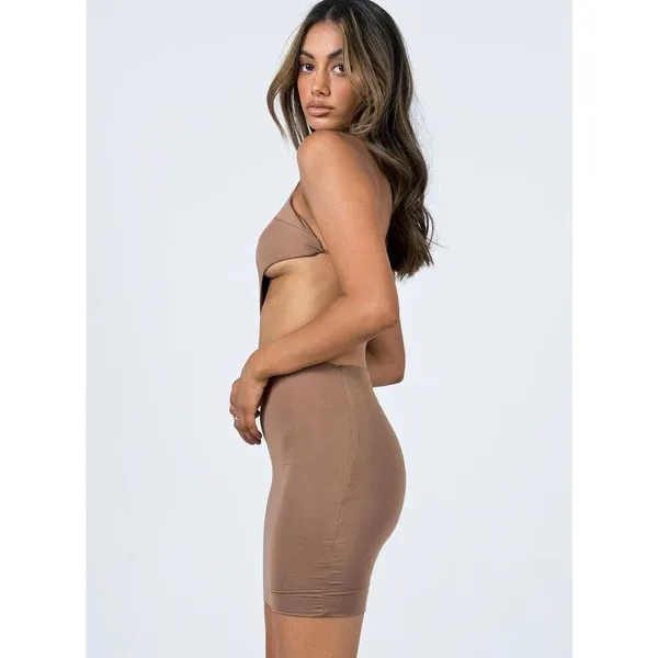 Princess Polly MIA ASYMMETRICAL MINI DRESS BROWN size 2 - Image 3