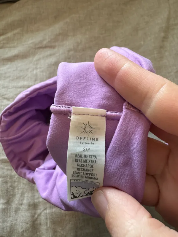 Aerie Criss Cross Purple Light Support Bra - Image 5