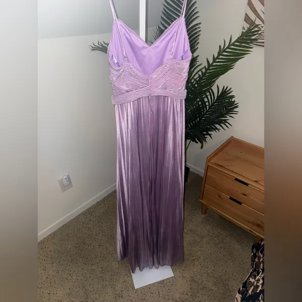 Mac Duggal Purple Pleated‎ Gown 2 - Image 4