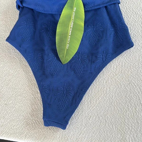 FARM Rio Women's Blue Matelasse Pineapple Belted One-Piece Swimsuit,Medium, $240 - Image 16