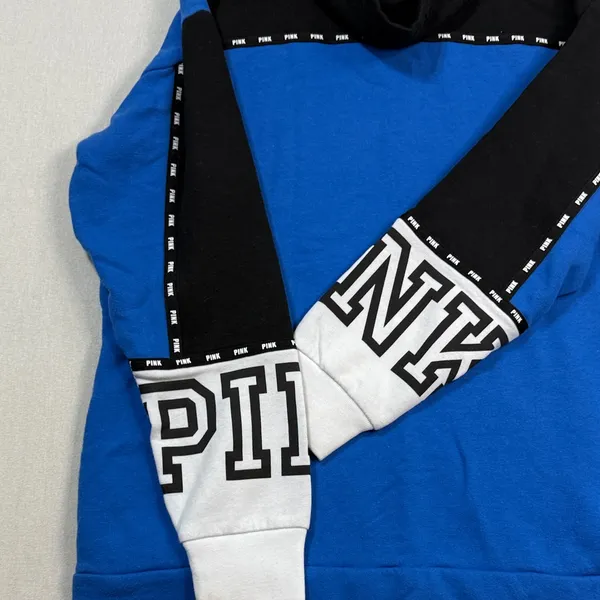 PINK Victoria's Secret Black and Blue Turtleneck Sweater - Image 5