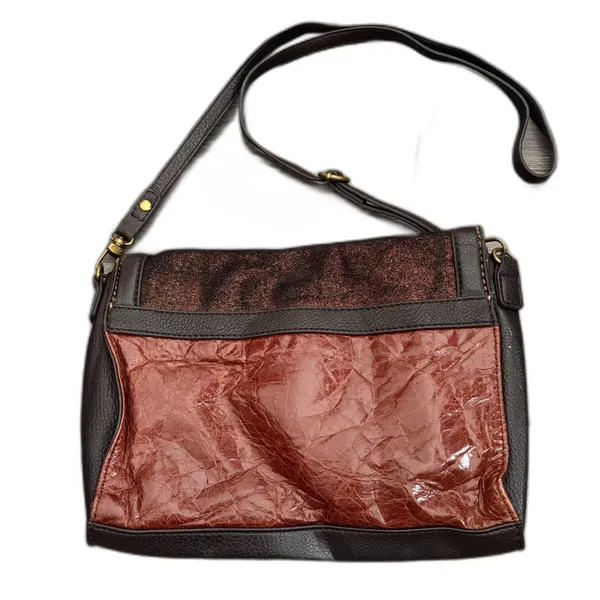 The Sak Demi Teak Multi Crossbody Bag Convertible Clutch Two Tone Brown Leather‎ - Image 4