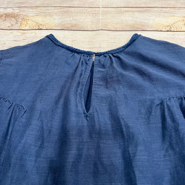 Aritzia Wilfred Le‎ Fou Blue Linen Blend Tunic Dress Size S Short Sleeve Casual - Image 9