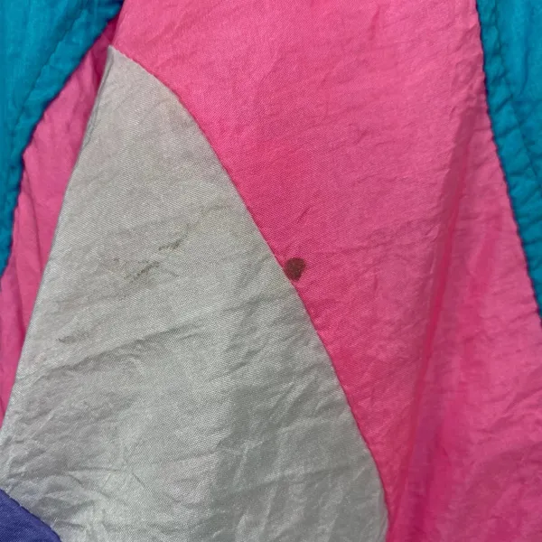 Vintage 80s Adolfo Windbreaker Colorblock Blue Pink White Full Zip Jacket Medium - Image 8