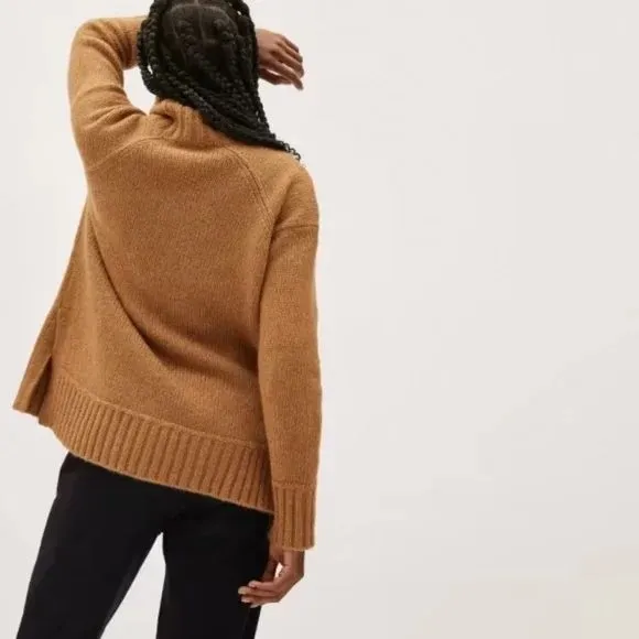 EVERLANE The Cloud Turtleneck Sweater Wool Alpaca‎ Heathered Chai Small - Image 8