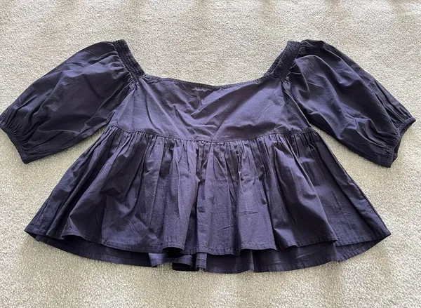 Free People Night Sky off the shoulder peasant top size xs - Image 3
