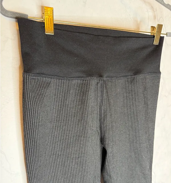 Aerie Offline 7/8 High-Rise Leggings in black white stripe - Image 2