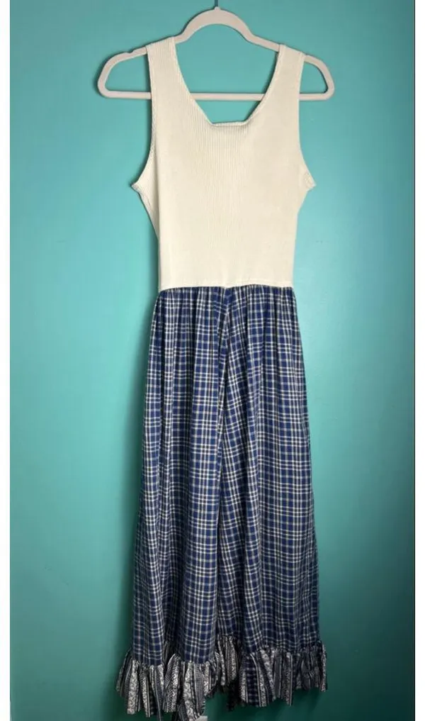 Vintage 80s/90s Nina Piccalino Plaid Prairie Dress – Cottagecore Made in USA - Image 10
