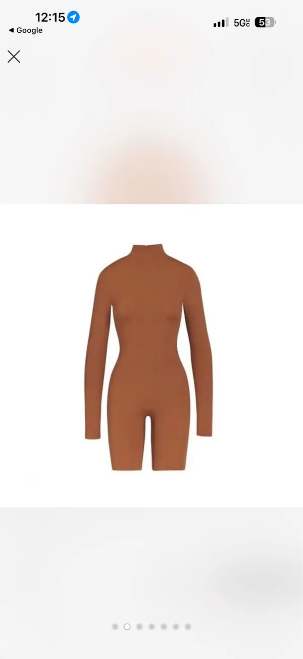 SKIMS All in One Long-Sleeve Mid Thigh Jumpsuit Onesie in Caramel new with tags - Image 12