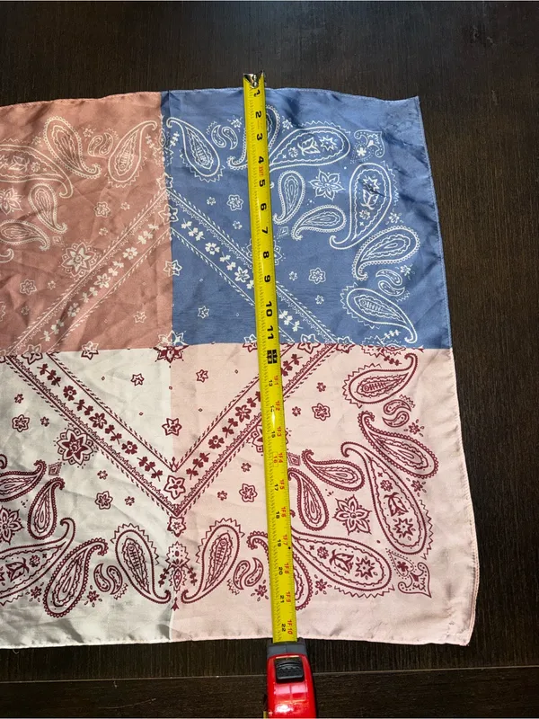 C Brand Paisley Bandana Scarf - Cream & Red - Image 4
