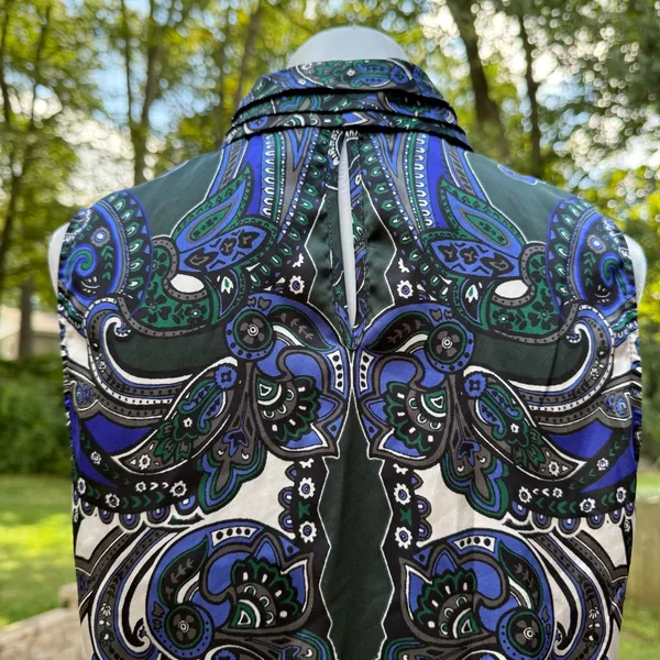 Laundry By Shelli Segal Paisley blouse Top - Blue and Black size 6 - Image 5