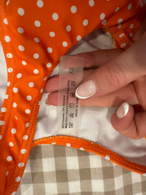 Shein Orange Polka Dot Bikini - Image 3