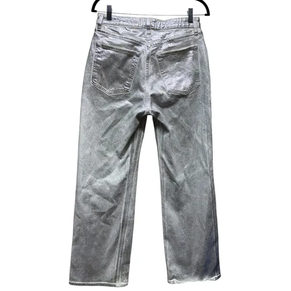 Abercrombie‎ & Fitch Curve Love 90s Relaxed Jeans High Rise Metallic Sz 28/6 - Image 2