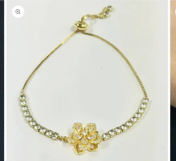 Rotating Spinner Snowflake Bracelet – Crystal Gold - Image 2