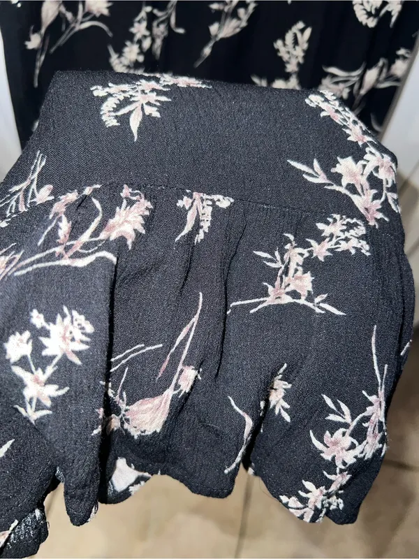 Polagram Black Floral Wrap Maxi Dress Size Small NWOT Boho - Image 8