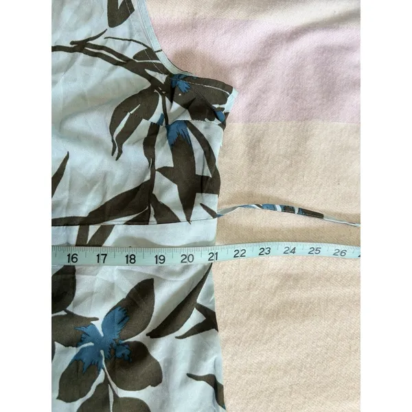 Motherhood Maternity NWT Blue/Blk Floral Sleeveless Blouse Size XL Tie Waist Side Zip - Image 9