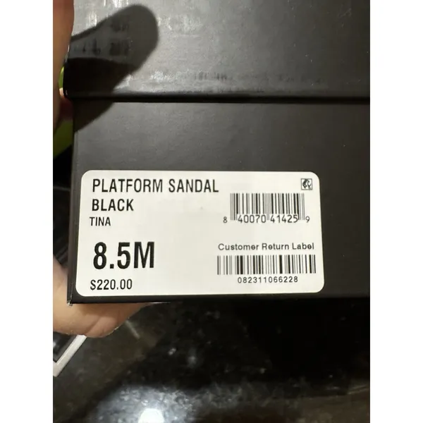 AAJ By Aminah Black Patant 6 Inch Tina Platform Dress‎ Sandal Size 8.5 MSRP $220 - Image 10