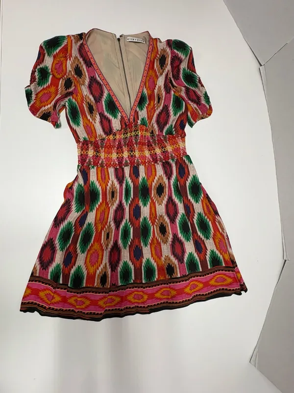 Alice & Olivia Tatiana Printed Multicolor Mini Dress -‎ Size 4. - Image 7