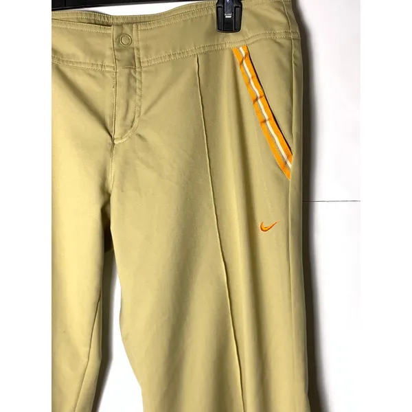 Nike Golf Pants Womens M Beige Khaki Orange Stripe Dri Fit Straight Leg - Image 5