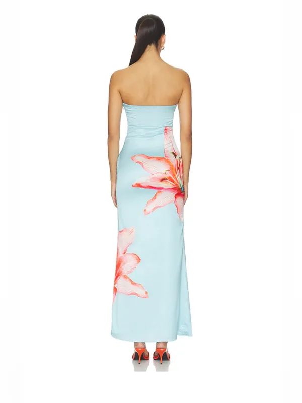 Revolve More To Come Lyza Strapless Maxi Dress in Blue Floral - Image 2