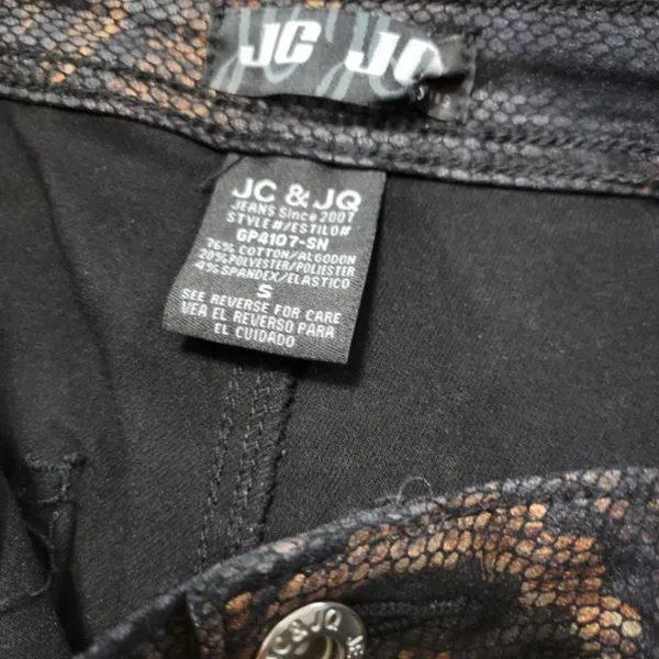 JC JQ Jeans Size Small W22"L30.5" Stretchy Skinny Jeans Snake Skin Print Python Print - Image 6