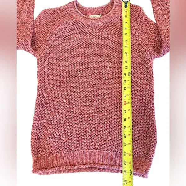 Faherty Saulsalito Sweater Cotton Open Knit Womens Size XS Pink - Image 8