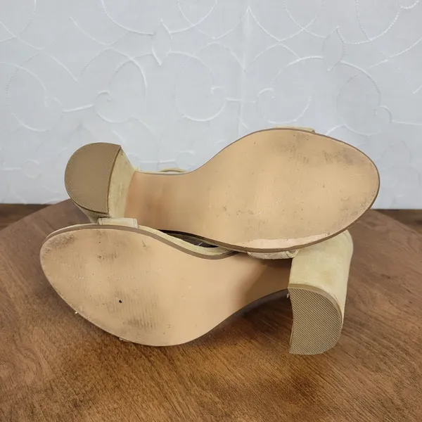 Steve Madden Womens Heels Size 8 Tan Suede Ankle Strap Open Toe Sling Back - Image 8