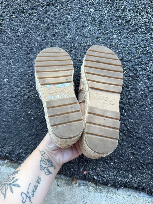 Circus by Sam Edelman Beige Suede Espadrille Platform Slip-On Shoes Size 7.5 - Image 6