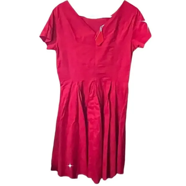 NWT Mint Limit size L fit n flare cherry red dress cotton Spandex - Image 2