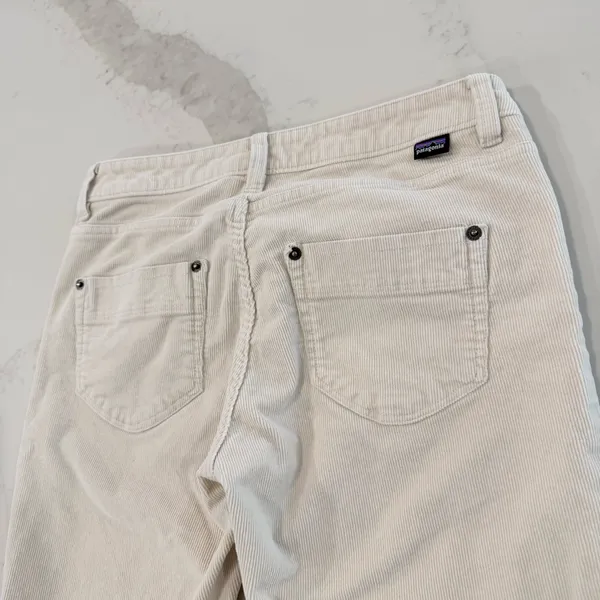 Patagonia Fitted Cropped Corduroy Pants Raw Hem Women’s 28 Bleached Stone Cotton - Image 7