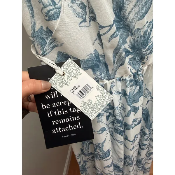 NEW Tuckernuck Hyacinth House Maizie Maxi Dress Blue White size Small - Image 5