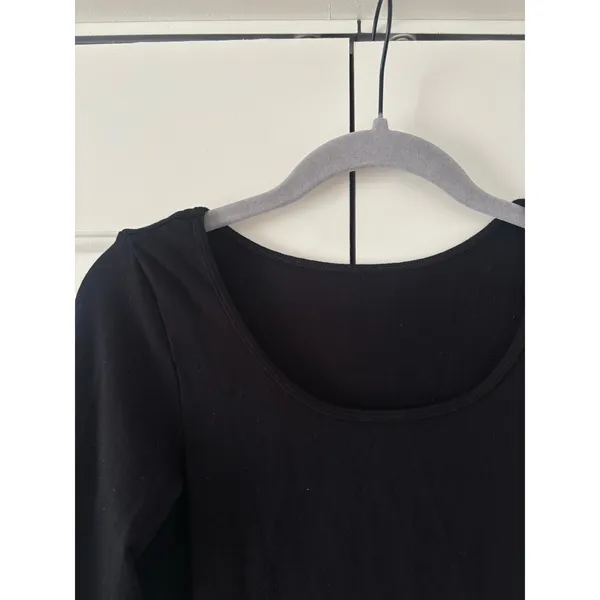 Unbranded Black Long Sleeve Bodycon Mini Dress Thumb Hole Stretch XS - Image 8