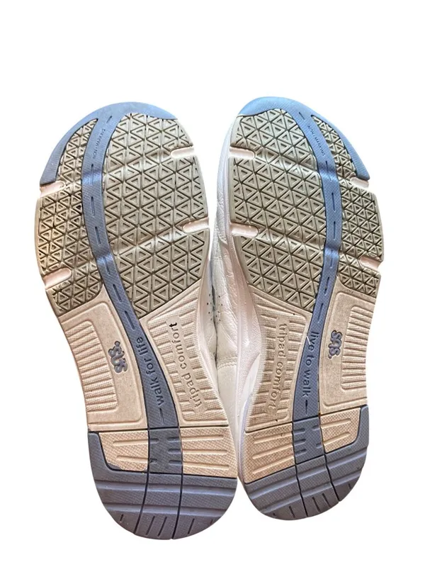 SAS Tripad Walk for Life wms white blue low leather sneakers sz 8W SKU 10-334 - Image 4
