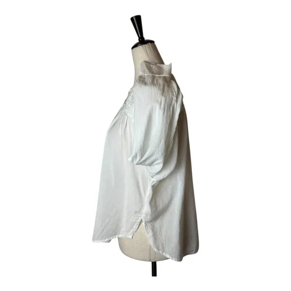 Anthropologie Pilcro‎ Henley Popover Shirt Women XS White Long Sleeve Preppy - Image 9