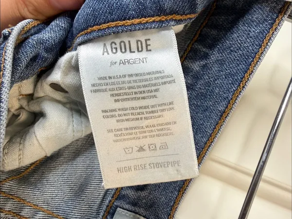 Agolde High Rise Stovepipe Denim Jeans 27” Waist - Image 5