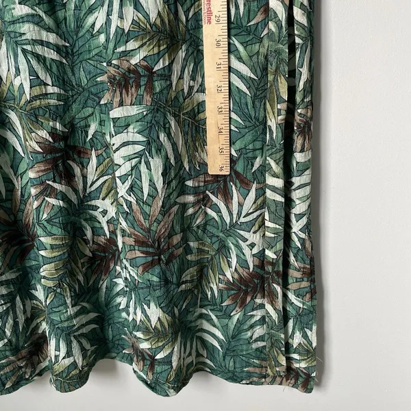 Notations Vintage Tropical Leaf Print Maxi Dress Sleeveless Green Rayon Size XL - Image 8