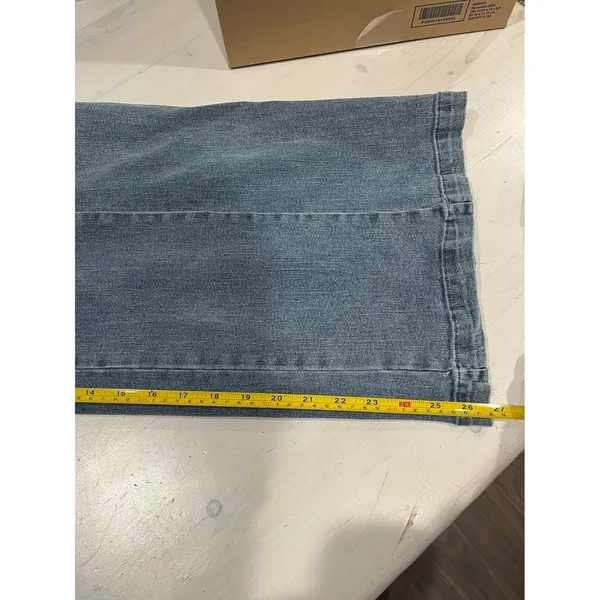 Denim Jumpsuit Women's Small‎ Blue Strapless Wide Leg Pockets - Image 9