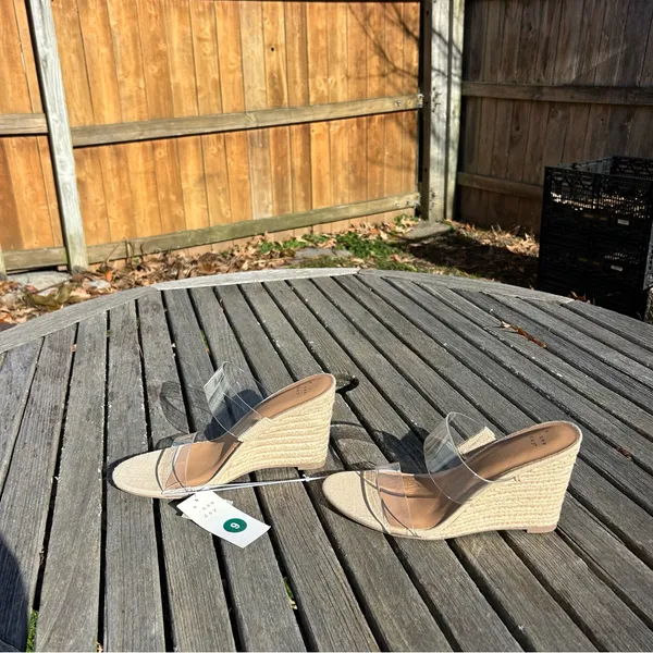 Nwt a New Day‎ Womens Ansel Double Band Open Toe Wedge Heels size 9 - Image 4