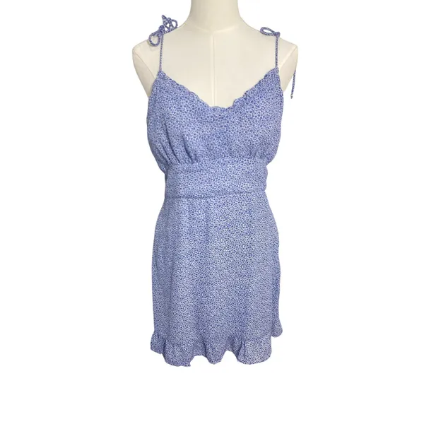 Abercrombie & Fitch Blue Dainty Floral Mini Dress Babydoll Fairy Cottagecore - Image 2