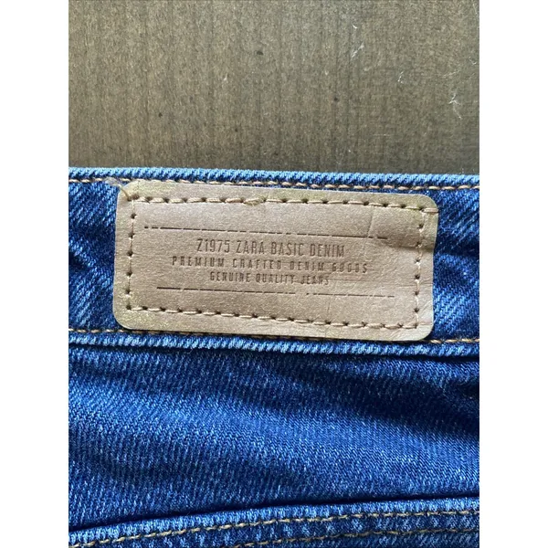 Zara Z1975 Straight Leg Jeans Womens Size 2 Blue Dark Wash Denim New Normcore - Image 5