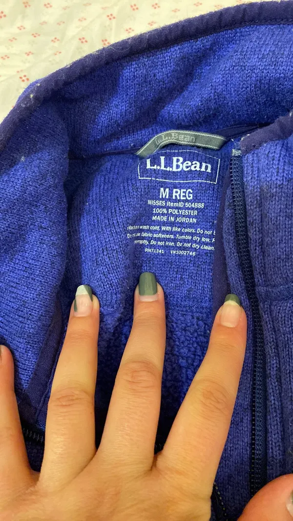 LL bean Heathered Purple Full Zip Up - Image 5