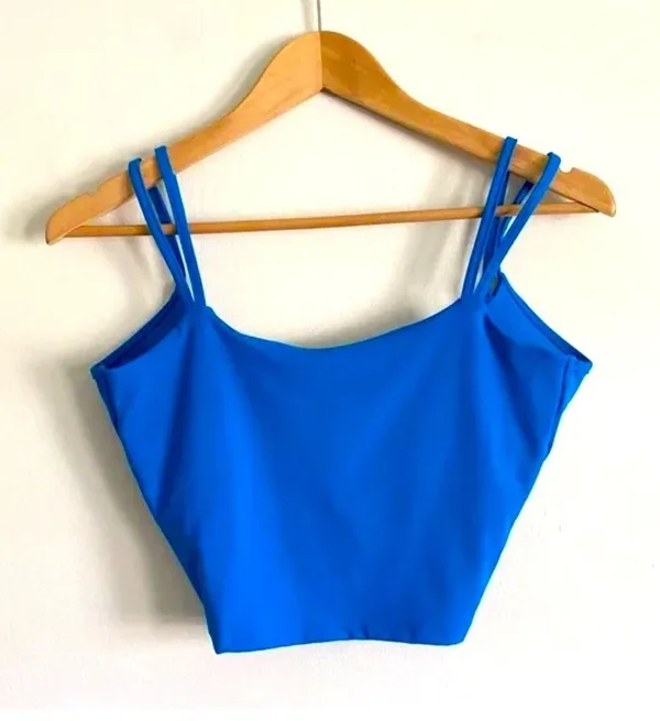 Blue Women's Strappy Top exercise cobalt blue size M Size M - Image 2