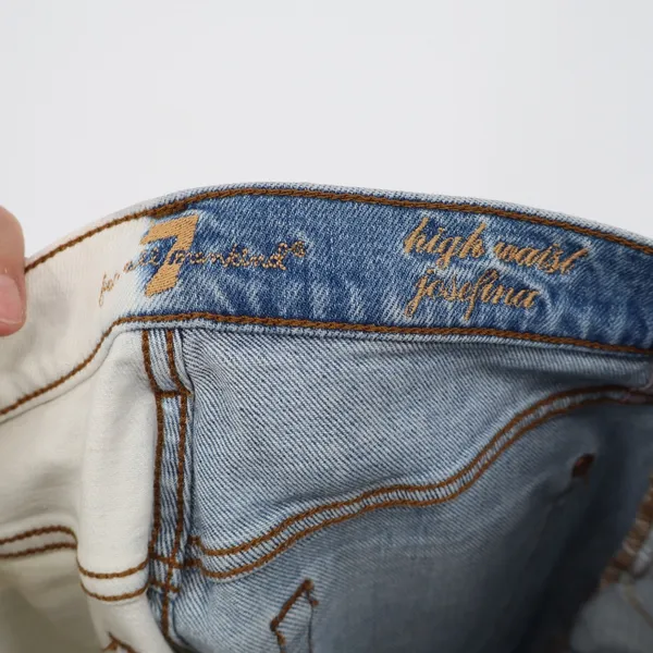 7 For All Mankind High Waist Josefina Two Tone Split Distressed Jeans Size 23 - Image 3