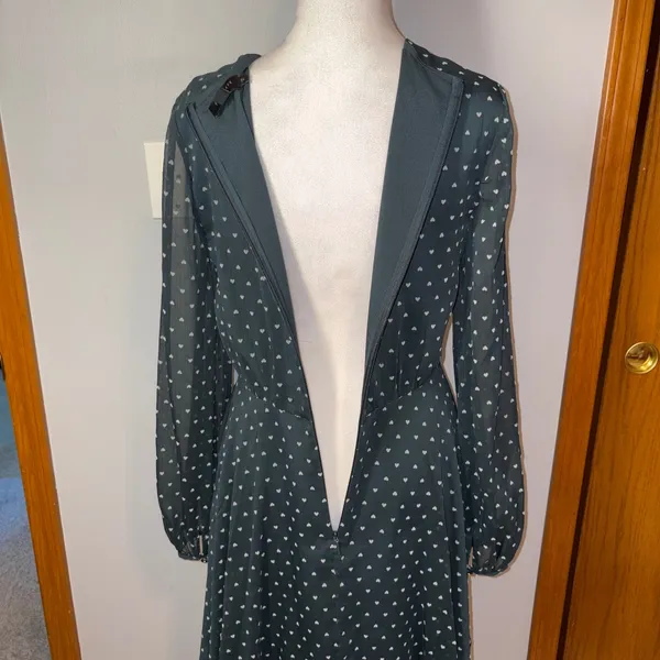 Ted‎ Baker London Kobie Heart Dot Chiffon Long Sleeve Minidress Sheer Chiffon - Image 7