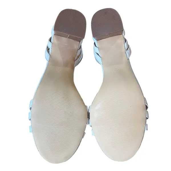 Lulus Shayla White Ankle Strap Heels Womens Size 8.5 - Image 9